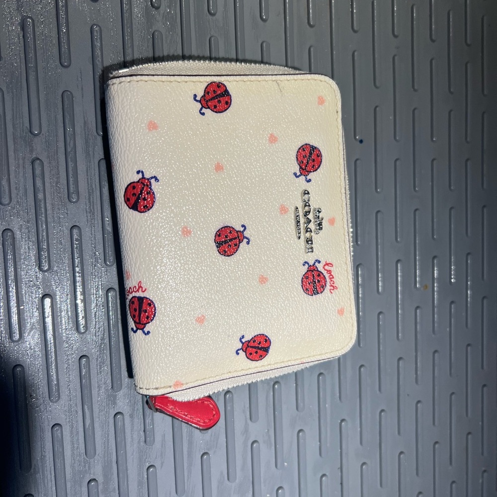 Coach Ladybug Wallet - White and Red
